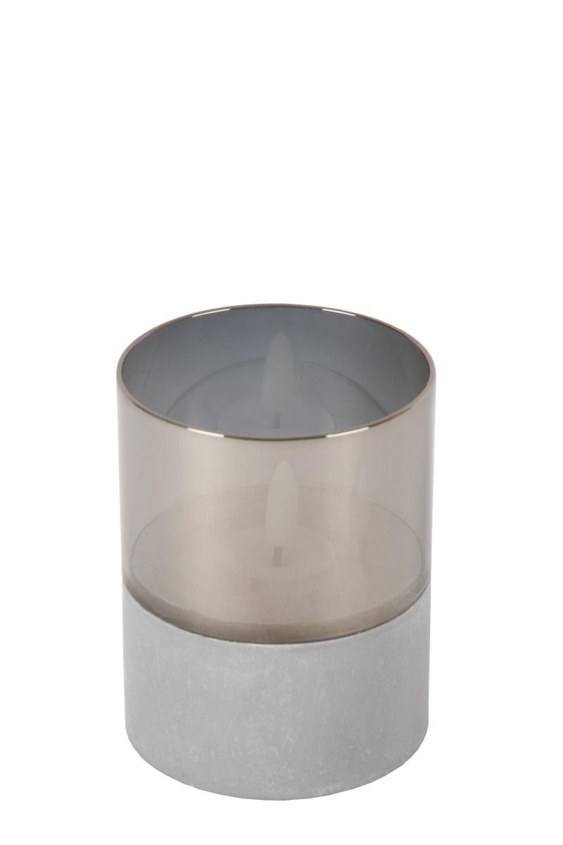 Lucide VELAS - Stolná lampa - Batérie - Ø 8 cm - LED - Smoke Grey - Sada 3 ks